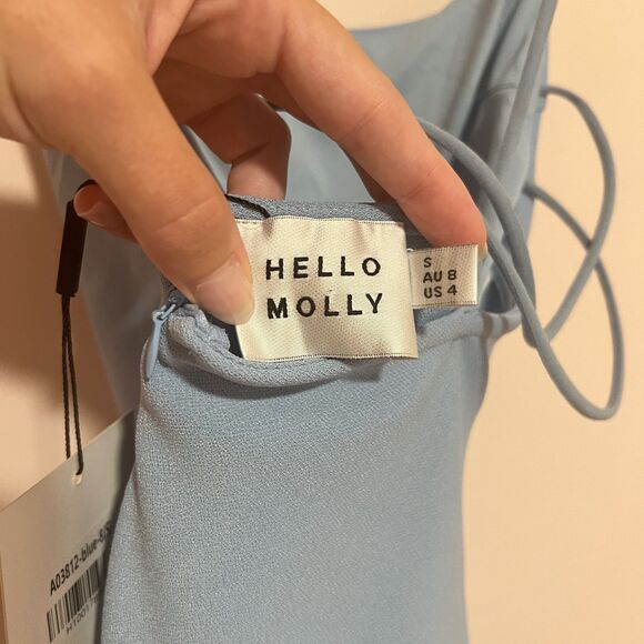 NWT Hello Molly Charmed Midi Dress in Blue Women's Size US 4 Small - Picture 7 of 10